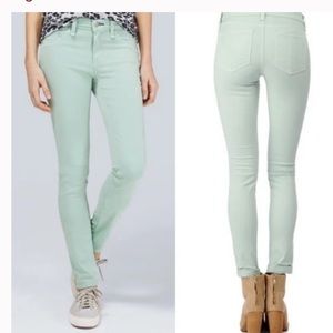 Rag and Bone mint green skinny stretch jeggings jeans 25